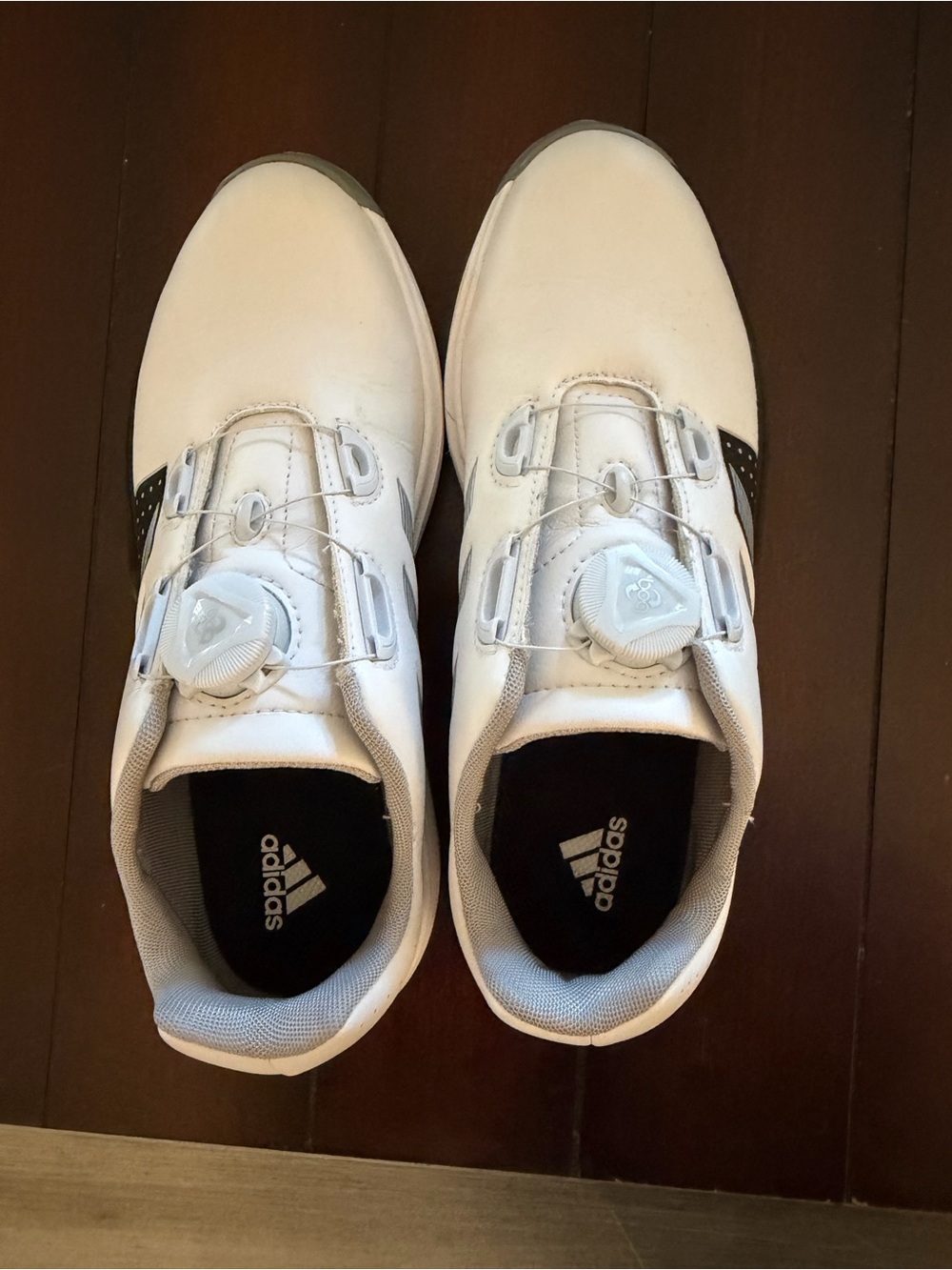 adidas White Golf Shoes with Boa Closure